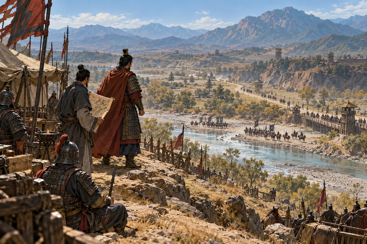 街亭之戰題材插畫：隴右街亭的戰場意象